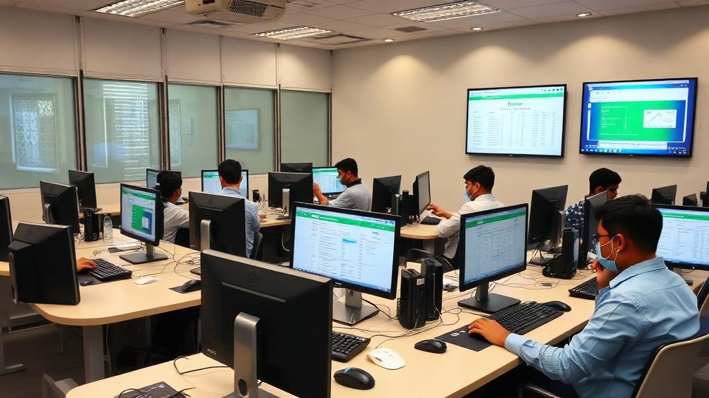 Students learning Computer Basics and MS Office tools in classroom