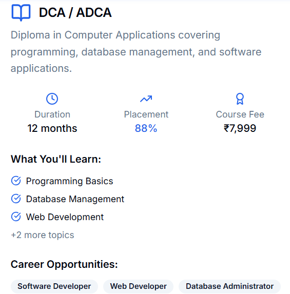 DCA Course at NEXTGEN Institute – Learn Programming, Web Development & MS Office