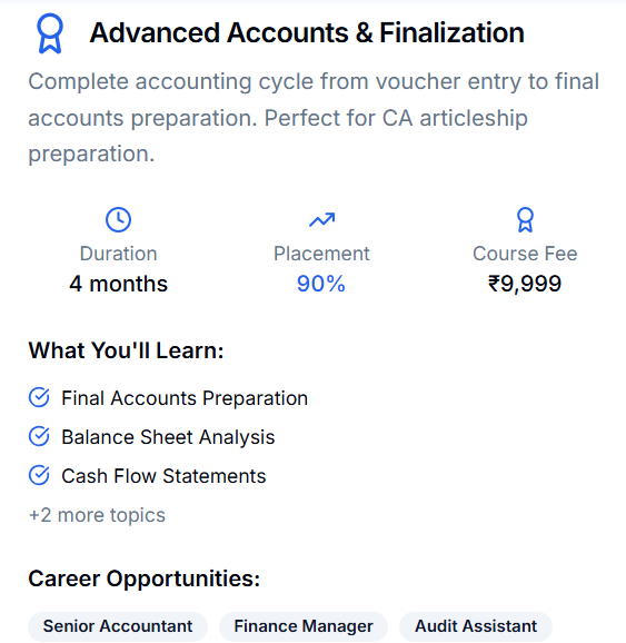 Advanced Accounts & Finalization Course at NEXTGEN Institute – Learn Journal to Final Accounts with Placement Support